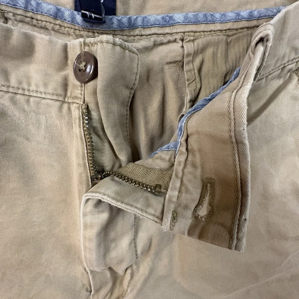 Gap Men's 37 Tan Khaki Chino Shorts Flat Front Casual Cotton Preppy SEE DESCRIPT
